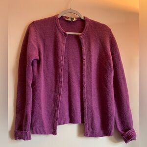 Ciao Sport Ltd Women's Purple Cardigan Sweater Lambs Wool Size Small Vintage
